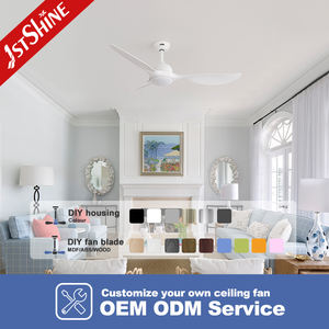 1stshine Led Ventilador de techo Blanco 52 pulgadas Plástico 3 aspas Iluminación ajustable Ventilador de techo inteligente con control de aplicación - Product Image 4