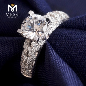 Anillo de Compromiso Vintage con Diamante Moissanita de 1 Quilate y Oro Blanco de 18K - Product Image 3