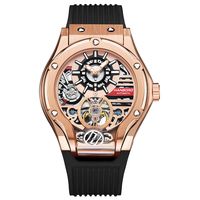 Montre mécanique automatique pour homme HANBORO Shanghai, boîtier en acier inoxydable, bracelet en silicone, étanche, lumineuse, design tendance