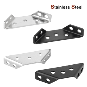 Supports d'<span class=keywords><strong>angle</strong></span> triangulaires multifonctionnels en acier inoxydable à 90 degrés <span class=keywords><strong>pour</strong></span> l'assemblage du bois et des métaux, idéaux <span class=keywords><strong>pour</strong></span> les étagères et les meubles. - Product Image 2