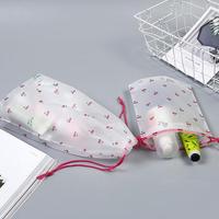 Sac à cordon transparent givré en plastique Pochette à cordon transparente pour enfants avec logo imprimé personnalisé