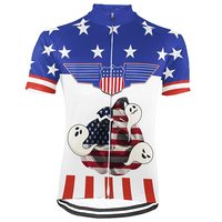 Maillot de cyclisme pour homme, design graphique drapeau américain, manches courtes, avec 3 poches arrière, pour VTT, vélo de route, sport