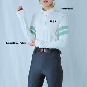 Caja de equipo ecuestre única ARLAN, camisa de polo ecuestre de manga larga para mujer, ropa ecuestre - Product Image 1
