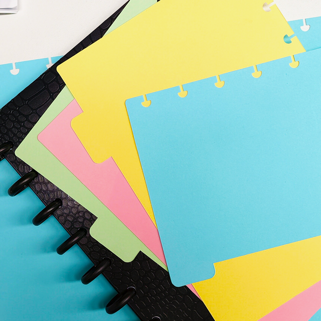 Wholesale Custom Tab Dividers Disc Bind Letter Size Frosted Binder Index Interchangeable Divider for Planner Gift