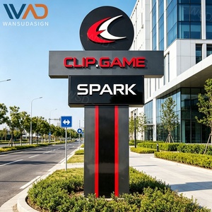 Letrero <span class=keywords><strong>de</strong></span> Pylon Personalizado, Torre Guía Iluminada, Letrero Publicitario para Centro Comercial, Monumento Direccional <span class=keywords><strong>de</strong></span> Acero - Product Image 1