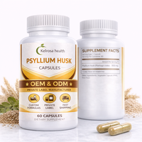 Supplément de poudre de cosses de psyllium biologique Fibres solubles naturelles Santé intestinale Capsules de cosses de psylliu