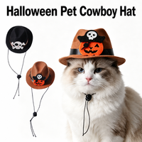 Chapeaux de cowboy pour chats et chiens, costumes de pirate squelette, robes de festival de la citrouille - Rétro et ajustables