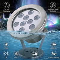 Projecteur LED sous-marin IP68 en acier inoxydable 304/316L, 120lm/W, puces Cree Osram, 12V, pour grands projets de cascade