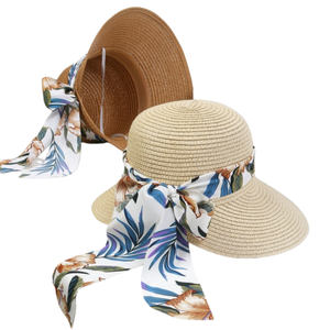 Custom Straw <b>Hats</b> Wide Trims Floppy Ponytail Caps <b>Women</b> <b>Summer</b> Floral Ribbons Sunshade Beach Bucket <b>Hat</b> - Product Image 1