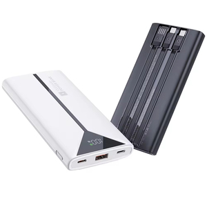 批发<span class=keywords><strong>3</strong></span>合1快速充电10000毫安时电源组内置电缆便携式超薄手机充电器电源组，带发光二极管电源显示器 - Product Image 4