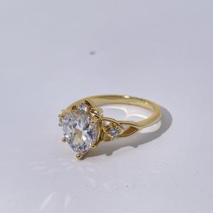 แหวนทองแดงชุบทองประดับเพชรซิคอนรูปหัวใจ สไตล์วินเทจโรแมนติก เครื่องประดับแฟชั่นสำหรับผู้หญิง จากเทียนหยู เจ็มส์ โฮลเซล - Product Image 2