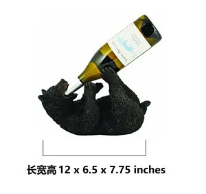 קמעונאות שחור דוב יין בקבוק מחזיק קישוט חדש