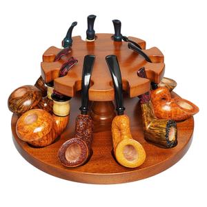 Support de pipe à tabac manuel classique rond <span class=keywords><strong>en</strong></span> Juglans Regia – Présentoir <span class=keywords><strong>en</strong></span> <span class=keywords><strong>bois</strong></span> massif fait main, organisateur de bureau par Xiaoxiong - Product Image 1