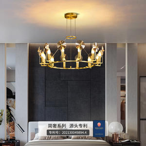 โคมไฟระย้าคริสตัลหรูหราสไตล์โพสต์โมเดิร์น โครงสร้างทองแดงทั้งหมด ดีไซน์เรียบง่าย สง่างาม และสร้างสรรค์ สำหรับใช้ในบ้าน ห้องรับประทานอาหาร และห้องนั่งเล่น - Product Image 4