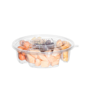 Plato de fruta de seis compartimentos transparente desechable personalizado para mascotas, caja de embalaje redonda, caja de plástico para ensaladas y frutas con tapa - Product Image 3