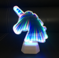Lampu Malam 3D Bintang Awan Pohon Natal Kaktus Mini Infinity Mirror Tunnel Light LED Lampu Cermin untuk Anak-anak Mainan Hadiah Bayi