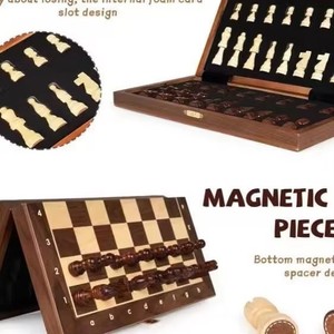 Bestseller Set di <span class=keywords><strong>Scacchi</strong></span> <span class=keywords><strong>in</strong></span> <span class=keywords><strong>Legno</strong></span> di Noce Massiccio da 12 Pollici con Orologi per <span class=keywords><strong>Scacchi</strong></span> per Bambini, <span class=keywords><strong>in</strong></span> Confezione Regalo, Finemente Lavorato - Product Image 3