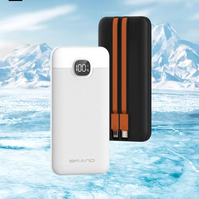 New Arrival Li-Polymer Battery 22.5W 10000mAh Fast Charging High Capacity Portable Power Bank with Cable LED Display