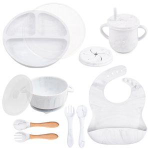 Silicone Feeding Set - Baby Led <strong>Weaning</strong> Supplies with Bib, Suction Plate, Bowl, Cup, and First Stage <strong>Spoon</strong> - Product Image 3