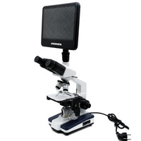 Microscope biologique composé avec écran LCD de 10,1 pouces, oculaire WF10X, objectifs achromatiques 4X-100X, condenseur d'Abbe