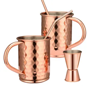 Custom High Quality Metal Stainless Steel Hammer Point Travel Camping Outdoor Moscow Mule Mug