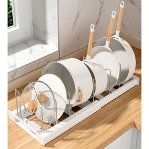 Organisateur de placard de cuisine coulissant pour casseroles et couvercles, support de rangement extractible pour ustensiles de cuisine - Product Image 6
