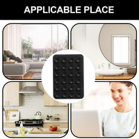 Support de téléphone à ventouse en silicone carré antidérapant, coussinet de ventouse en silicone et cuir à une face pour mobile