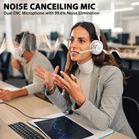 Headset Kantor Bisnis ENC Terlaris 2026, Headset Nirkabel Peredam Kebisingan dengan Mikrofon