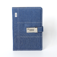 Carnet A5 personnalisé en jean avec couverture rigide durable, insert amovible et serrure à code – Cadeau idéal