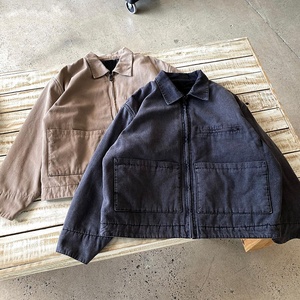 Giacca in Denim con Zip personalizzata da <span class=keywords><strong>uomo</strong></span> giacca in cotone 100% con colletto rialzato giacca in <span class=keywords><strong>jeans</strong></span> Vintage lavata - Product Image 1