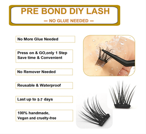 رموش ذاتية اللصق رقيقة من مورد OEM، رموش نباتية تُثبت بالضغط، علامة تجارية خاصة، رموش طويلة الأمد مُثبتة مسبقًا، طقم تمديد الرموش - Product Image 5