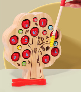 Juego de Madera para Niños: Sujetador de Gusanos Magnético con Números y Colores, Juguete Educativo Temprano de Bloques de Construcción - Product Image 4