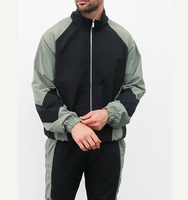 Ensemble de survêtements streetwear coupe-vent légers en satin à séchage rapide, avec blocs de couleur, patchwork et fermeture éclair, style jogger et pantalon de survêtement bouffant
