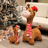 Peluche girafe de simulation, jouet en peluche cerf de dessin animé, poupée douce à long cou, cadeau de Noël pour enfants, décoration d'intérieur, ornement en coton PP