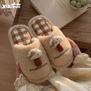 XIXITIAO Pantuflas de Invierno Antideslizantes para Mujer, Diseño Retro de Hongos, Pantuflas Cálidas para el Hogar, Antideslizantes, Venta al por Mayor - Product Image 5