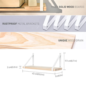 Scaffale da parete in legno espositore da parete espositore da parete scaffali da parete in legno Live Edge - Product Image 5