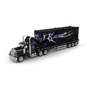 PB PB8829 Nuevo Camión de Juguete Retro Americano con Remolque Grande y Contenedor, Bloques de Construcción de Alta Resistencia, Juego de Regalo de Navidad - Product Image 1