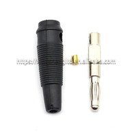 Prise banane latérale empilable sans soudure en laiton nickelé de 4 mm avec 30 VAC-60 VDC/MAX. 24 A pour applications audio et vidéo