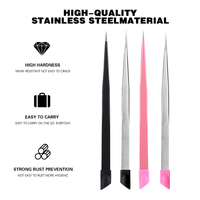 Pince à ongles professionnelle en acier inoxydable à double tête de haute qualité StraightHead Silicone gaufrage bâton outils à ongles