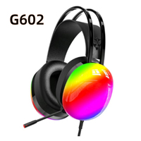 JERTECH Factory G907 headphone Gaming PC Stereo HIFI bercahaya RGB dengan mikrofon Headset mikrofon tahan air berkabel Over-ear