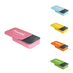 Bạc trắng đen hình chữ nhật đẩy kéo trượt nắp hộp thiếc kim loại - Product Image 1