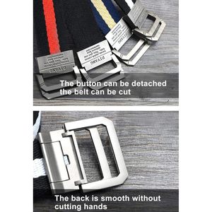 FOXA Ceinture en toile pour homme, largeur 1,5 pouce, boucle à double anneau en D, style militaire tactique, ceinture décontractée - Product Image 4