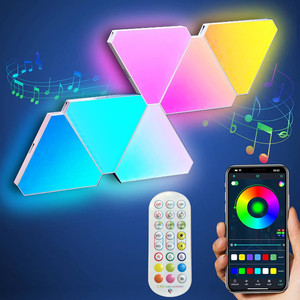 5V USB powered thông minh rgbic tam giác tường môi trường xung quanh đèn cho phòng ngủ chơi game âm nhạc đồng bộ Modular <span class=keywords><strong>RGB</strong></span> tam giác LED tấm - Product Image 2