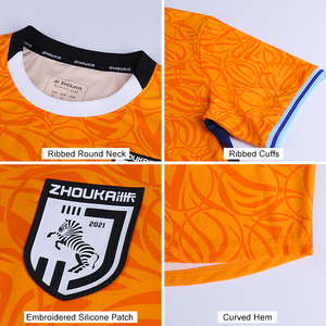 Camiseta de Fútbol Personalizada OEM con Sublimación Completa, Uniforme Deportivo Transpirable para Equipo, Camisetas de Fútbol Vintage Naranjas al por Mayor - Product Image 3