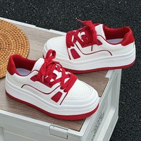 Baskets plateforme à lacets pour femme 2026 – Chaussures de sport basses tendance, légères, synthétiques, style décontracté urbain