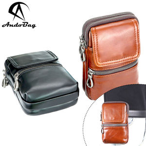 กระเป๋าหนังแท้ AndoBag สไตล์เรโทร สำหรับเดินทางกลางแจ้ง พร้อมซิปและสายคาดเอว สำหรับผู้ชาย ใส่กระเป๋าสตางค์ โทรศัพท์มือถือ รุ่น 1714 - Product Image 1