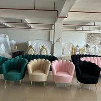 Juego de Sofás de Tela Rosa de Lujo para Sala de Espera, Muebles Modernos para Salón de Belleza, Sofá para Sala de Estar en Venta