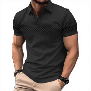 Chemise Homme Slim Fit Tricotée 100% Polyester Manches Courtes Douce Respirante Infroissable Imprimée Décontractée Bureau Service OEM - Product Image 2