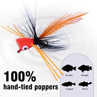 Assortiment de 16 leurres de pêche à la mouche Popper Flies Bait Dry Flies pour Topwater Bass Panfish