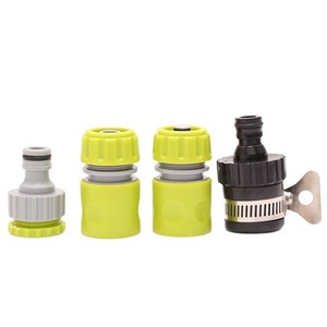 <b>Quick</b> <b>Connector</b> For Water Supply And Drainage 4 Point Garden Hose <b>Connector</b> ABS Plastic Universal Barb Fit Green Gray - Product Image 2